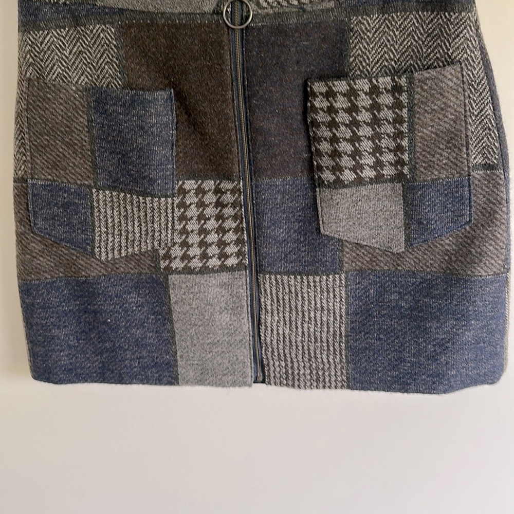 Bcbgmaxazria Patchwork Zip Front Lined Mini Skirt - image 6